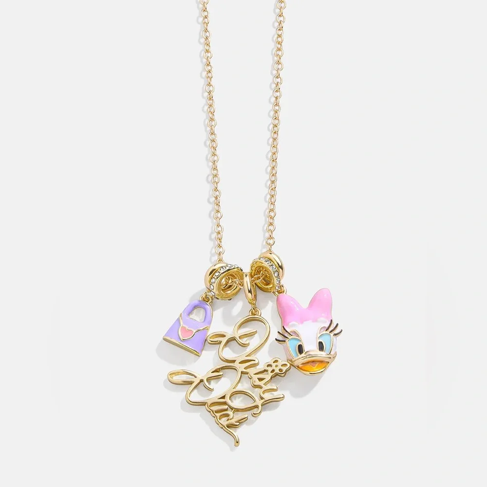 Disney Daisy Duck Cluster Charm Necklace NEW